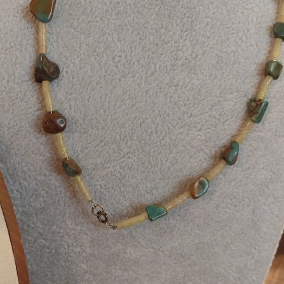 Sterling Silver Turquoise Necklace & Earrings - Picture 4 of 10